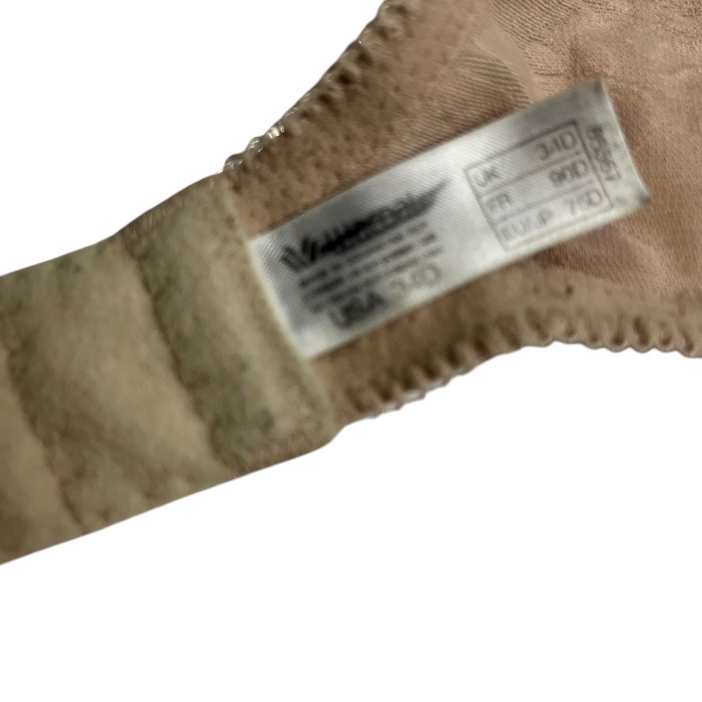 Wacoal Lace‎ Full Figure Underwire Bra Beige 34D Smooth Cups Floral Detail - Picture 4 of 5